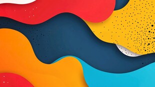 多彩波浪几何抽象背景图