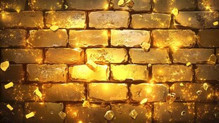 金色砖墙闪耀奢华质感