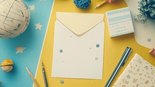 文艺风办公文具场景展示