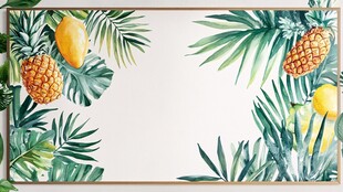 热带水果绿植装饰背景图