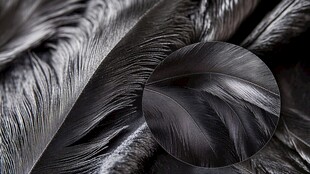 黑色羽毛特写纹理细节