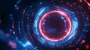 炫彩科技感环形光效背景