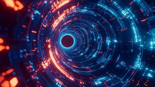 科技感炫彩虚拟数字隧道