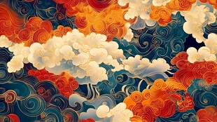 中式云纹图案 绚丽梦幻