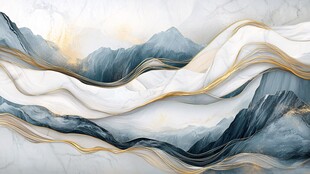 水墨山水间的灵动线条