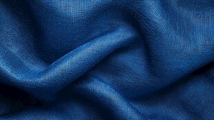 蓝色褶皱布料特写