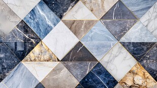 几何大理石瓷砖拼贴效果