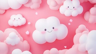 粉色云朵 梦幻可爱小世界