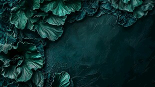深绿叶片背景纹理图