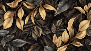 黑金树叶图案 精致纹理