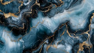 蓝金大理石纹理艺术背景