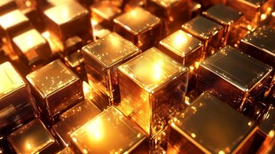 金色立方体阵列闪耀视觉盛宴