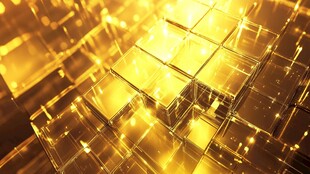 金色立方体科技感背景图