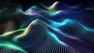 炫彩动感波浪线条背景图