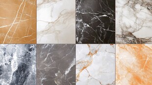 多样大理石纹理瓷砖展示