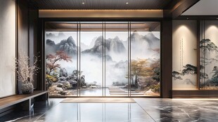 中式山水玄关空间设计
