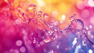 梦幻多彩水滴飞溅瞬间