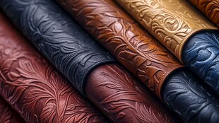 多彩花纹皮革纹理展示