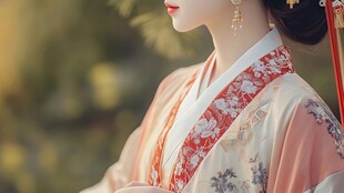 古典汉服女子的优雅侧影