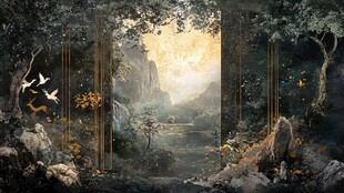 梦幻森林中的奇幻自然景象