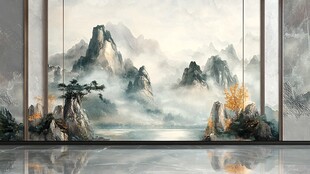 中式山水意境装饰画