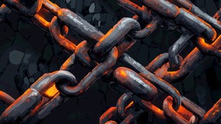 炽热铁链交织的力量感画面