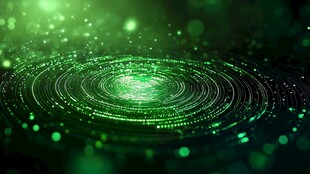 炫彩绿色科技感旋涡背景