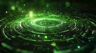 科技感绿色动态光环背景