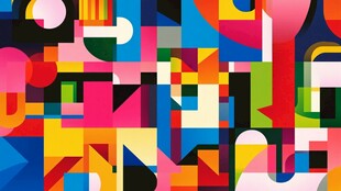 多彩几何抽象图案设计