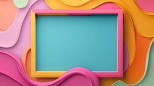 多彩立体框架背景图