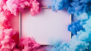 梦幻彩雾环绕的空白框架