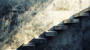 复古水泥风阶梯建筑场景