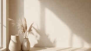 窗边素雅花瓶与光影之美