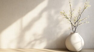 简约花瓶插枝营造静谧氛围