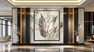奢华大厅的艺术墙饰装点