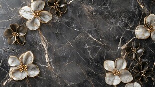 大理石上的精致花朵饰品