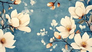 玉兰花饰 清新淡雅背景图