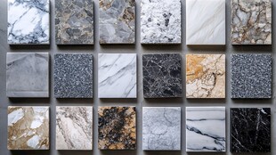 多样大理石瓷砖样品展示