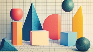 多彩几何立体图形展示