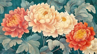 国画牡丹花卉精美图景