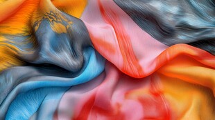 多彩飘逸丝绸织物纹理