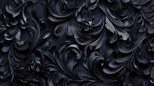 黑色立体花纹装饰图案
