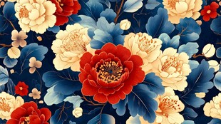 中式繁花图案 典雅花卉风
