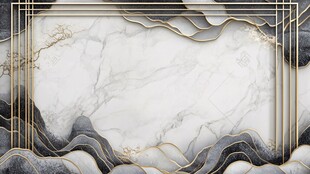 新中式大理石纹山水装饰框