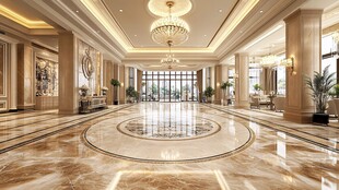 豪华大气的酒店大堂空间
