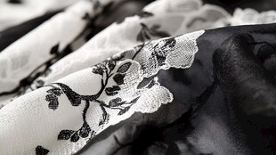 精致蕾丝花纹面料细节