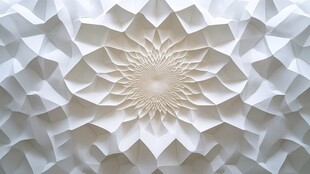 立体白色几何花纹墙面