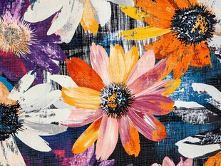 多彩花卉抽象艺术图案