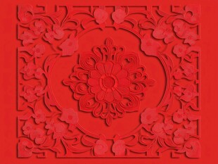 中式红色雕花装饰图案