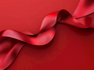 红色丝带优雅飘拂画面